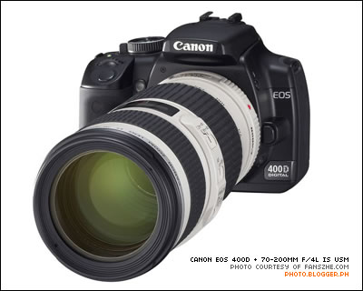 Canon EOS 400D with the 70-200mm f/4L IS USM